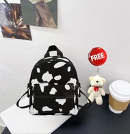 [BISA COD] - PROMO tas ransel wanita motif sapi tas cewek motif kupu-kupu terbaru / tas gendong wani