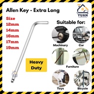 EXTRA LONG Allen Key with Ball Point End Heavy Duty Allen Key 12mm 14mm 16mm 17mm 19mm