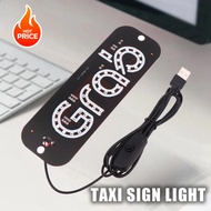 LED Taxi Signal Light Taxi Panel Windshield Green Light Cab Indicator Light with USB Plug