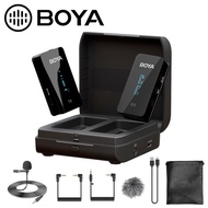 BOYA BY-XM6-K1 / K2 Wireless Lavalier MIcrophone Audio Video Recording Vlog Mic Charging Case for Sm