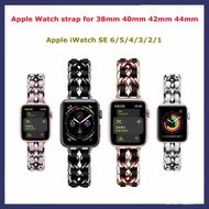 Luxury strap Smart Watch leather stainless steel strap replacement iWatch series S9 S8 7 6 SE 5 4 3 