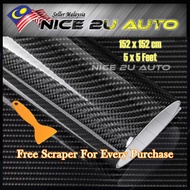 152x152CM (5x5feet) 5D 6D High Glossy Shiny Carbon Fiber Wrap Film Car Sticker ⚡READYSTOCK⚡