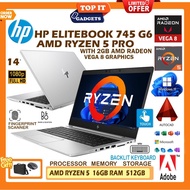 HP ELITEBOOK 745 G6 TOUCHSREEN - AMD RYZEN 5 PRO / 2GB AMD RADEON VEGA 8 GRAPHICS CARD / 16GB DDR4 R
