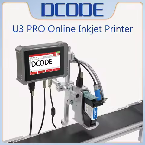 DCODE U3Pro 12.7mm Nozzle Online Inkjet Printer Industrial TIJ Printer Number Text QR Barcode Symbol