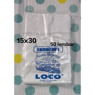 Kantong Plastik kresek Loco ekonomis putih susu 15x30 / tipis kresek kecil putih uk 15