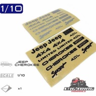 Part REMOTE CONTROL METAL LOOK Plate LOGO EMBLEM RC 1/10 JEEP CHEROKEE