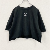 PUMA短袖露臍 T 卹，黑色，M 碼，古著。