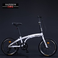Sanhe Horse 20-Inch Variable Speed Foldable Bicycle Adult and Children Student Male and Female Portable Disc Brake Small Mobility Bicycle