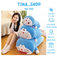 Doraemon teddy bear lying on high quality Korean velvet cover, soft and smooth, 4-way stretch 40cm/8