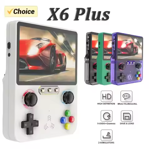 X6 Plus Retro Game Console – 4.0'' IPS Screen, 14000+ Classic Games, Portable Gaming Device with TV 