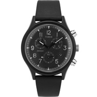 TIMEX TW2T29500 MK1 Men's Analog Watch Supernova Chronograph Quartz 42mm Leather Strap Black