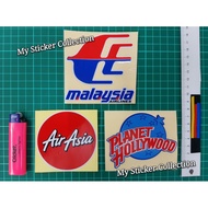 Malaysia Airlines MAS / AirAsia / Planet Hollywood Sticker Cutting Overlapping Reflective #mas #aira