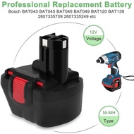 12V 3000mAh Ni-MH PSR1200 แบตเตอรี่ชาร์จสำหรับ Bosch 12V เจาะ GSR 12 VE-2GSB 12 VE-2PSB 12 VE-2BAT04