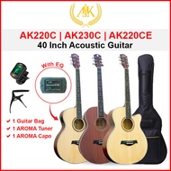 AK (AK-220C , 230C) 40 Inch Acoustic Guitar Spruce Top / Mahogany Side &amp; Back Cutaway + Accessories | Gitar Akustik Murah