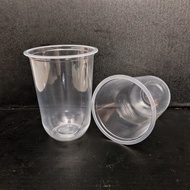 [HM13] gelas plastik cup oval pp merak 14 oz &amp; 16 oz 7 gr -