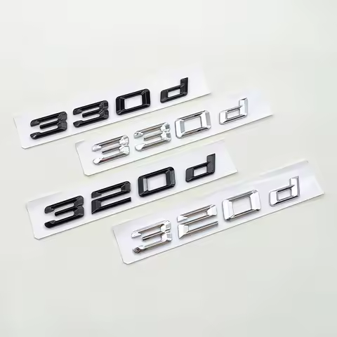 3D ABS Chrome Black 320d 330d Emblem Letter Sticker Car Rear Trunk Badge for E46 E92 E90 E91 F30 GT 