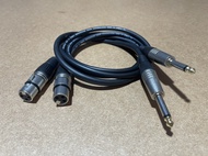 สาย XLR เมีย to TRS แจ็คโฟน ยาว 1 เมตร (จำนวน 2 เส้น)