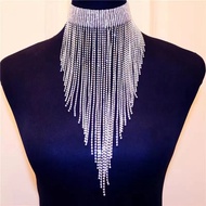 Fashion Necklace Exaggerated Sparkling Bright Diamond Clavicle Necklace Exaggerated Super Long Neck 