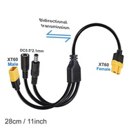 3-in-1 XT60 to Two DC5521 Connector Convert CableMale Female XT60 Extension Adapter Cord Charging Co