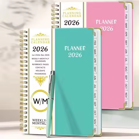 A5 2026 Agenda Planner Notebook Learning Plan Life Check-in Monthly Planner Work Efficiency Diary Sc