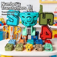 Gifts Optimus Prime Assembly Number Robot 0-9 Transformers Car Toys Digital Shape Shifting