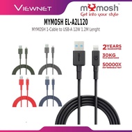 MYMOSH EL-A2L120 CABLE I-CABLE TO USB-A OPTIMAL CHARGE 12W 1.2M /30KG TEAR RESISTANCE/CHARGE AND SYN