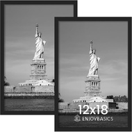 ENJOYBASICS 12x18 Picture Frame, Display for 12 x 18 Poster, Wall Gallery Photo Frames, Black, 2 Pac