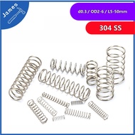 SUS304 Compression Springs d0.3mm * OD2-6mm Anti-Rust Industrial Spring 【第二批链接】