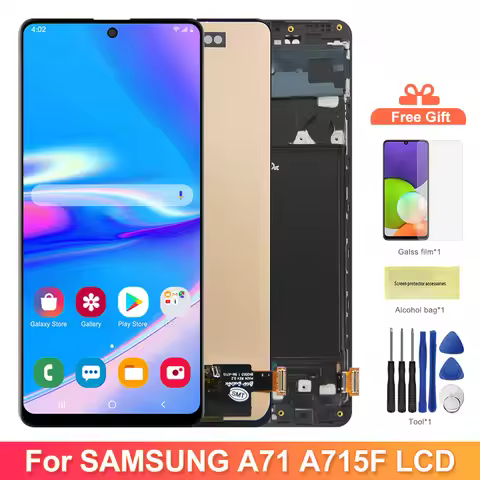 A71 Display Screen Replacement, for Samsung Galaxy A71 LCD Display Digital Touch Screen with Frame f