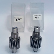 เฟืองท้ายแต่งPCX160 ปี 2021ขึ้นไปเบอร์ 14T  15T งานชุบแข็งอย่างดี รับประกัน ไม่หอน ไม่แตก เลือกขนาดด