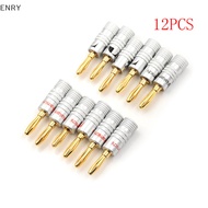 EN 12Pcs Golden Nakamichi Speaker Banana Plug Connector Adapter Connectors SG