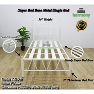 Harmony White Sturdy Bed Base Metal Single Bed Frame / Super Base Metal Bed Frame /Katil Bujang Besi / Katil Besi Murah