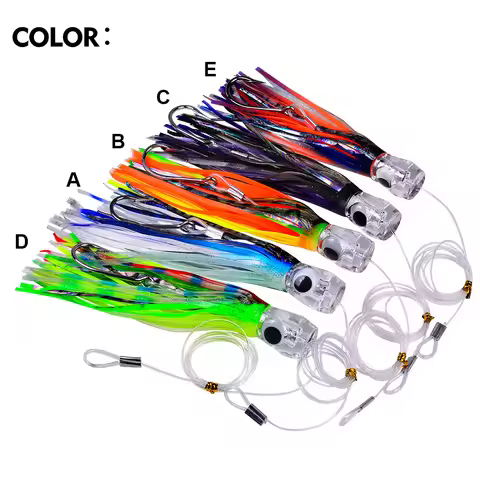 17CM/70G 23CM/96G 2 Kinds of Professional Ocean Squid Boat Fishing Lures with Wire Bait and Squid So