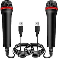 Drimoor 2Pack 13ft Wired USB Microphone for Rock Band, Guitar Hero, Let's Sing - Compatible with PS2