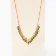 Amethyst & Peridot Drop Necklace
