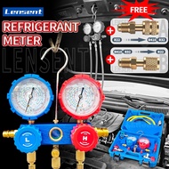Lensent R134a R22 R410A R134 Car Aircon Manifold Gauge Freon Pressure Gauge 3pcs HOSE AC Manifold Ga