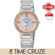 [Time Cruze] Seiko SUP432 Conceptual Diamond Accents Solar Stainless Steel Cream Dial Women Watch SUP432P SUP432P1