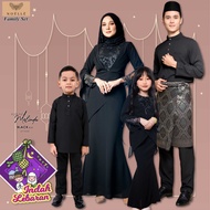 NOELLE Baju Raya Family Sedondon 2024 Baju Kurung Ibu Anak Baju Melayu Ayah Anak Baby Sedondon MELINDA - BLACK 20