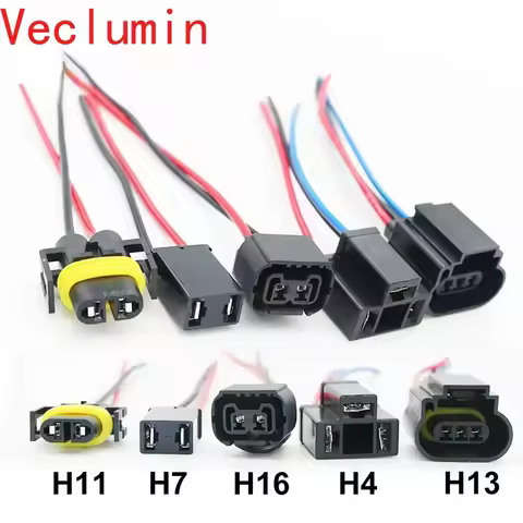 Female Adapter Sockets Pigtail Wiring Harness Connector Holder Plug for Headlight Fog Light Retrofit