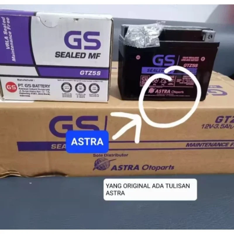 Aki GS Astra Untuk Motor Matic Dan Manual