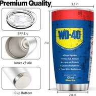 0Oz Stainless Steel Vacuum Tumbler Wd40 Engine Oil Filter Print Car Cup With Straw And Lid For Cold