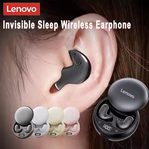 Lenovo Invisible Sleep Earphones, Mini Deep Sleep Earbuds, Bluetooth 5.3, Waterproof, Noise Cancelli