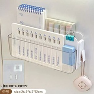 中号置物盒【可放平板丨手机】带侧挂-床上置物架宿舍掛牆多功能收納盒免打孔壁掛籃手機平板掛式置物盒;中號置物盒【可放平板丨手機】帶側掛