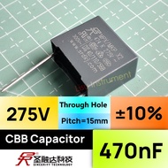 470nF 275V ±10% CBB Polypropylene Film Interference Suppression Capacitor X2 Through Hole P=15mm SRD