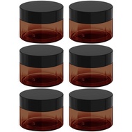 4 oz Amber Plastic Cosmetic Jars Leak Proof Container with Black Lid for Cream, Lotion, Powder, oint