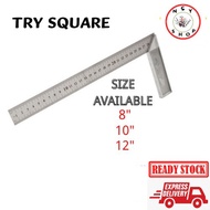 Pembaris L Tukang/Try Square Stainless Steel L Ruler / Sesiku L/ Pembaris Besi L