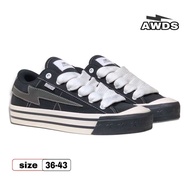 AWDS - Step Walk Flash Bright Gmoy Black Rainbow Low Can Light Up Rainbow Men's Sneakers Wanita Size