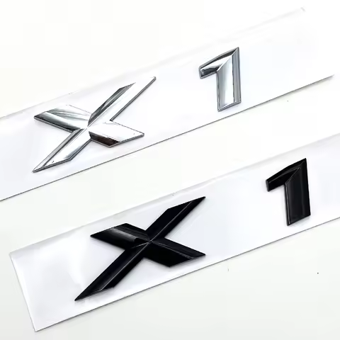 3D ABS Black Chrome Car Letters Rear Trunk Badge X1 Logo For BMW X1 Sticker Emblem X1 Lettering Acce