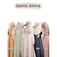 Nilam Gamis Amira Polos Bahan Crinkle Airflow Premium Gamis by Nilam