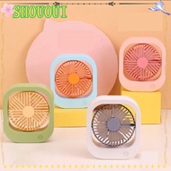 SHOUOUI Small Fan, Portable Square Shape USB Desktop Fan, Handheld Four Colors Desktop Rotatable Mini Table Fan Office